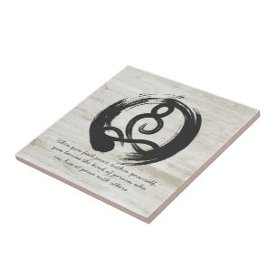 Symbol för Yoga Instructor Meditation Pose Zen-sym Kakelplatta