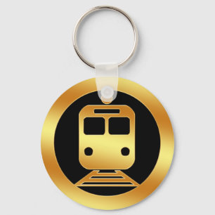 Symbol guld Tunnelbanan Tåg Nyckelring