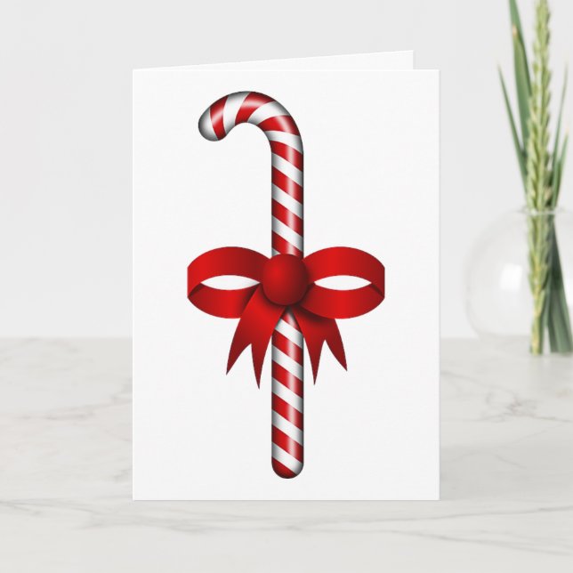 Symbol-hälsningskort för candy cane helgkort (Framsida)