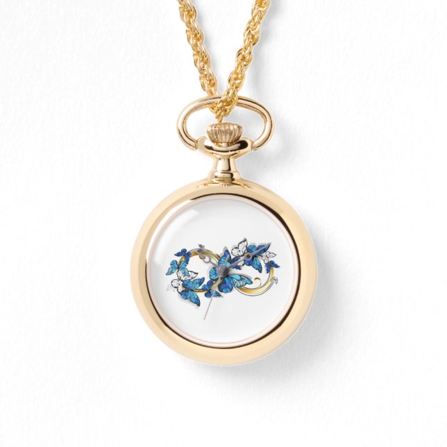 Symbol Infinity of Blue Morpho Butterflies Armbandsur (Framsida)