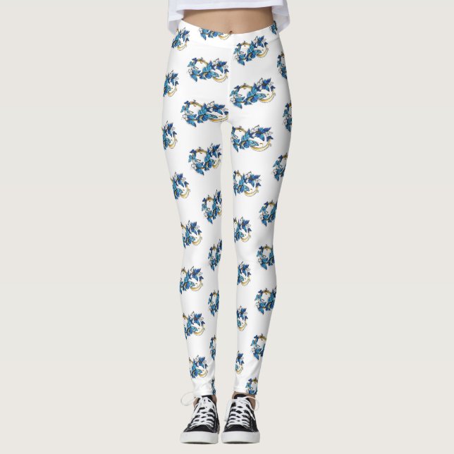 Symbol Infinity of Blue Morpho Butterflies Leggings (Framsida)