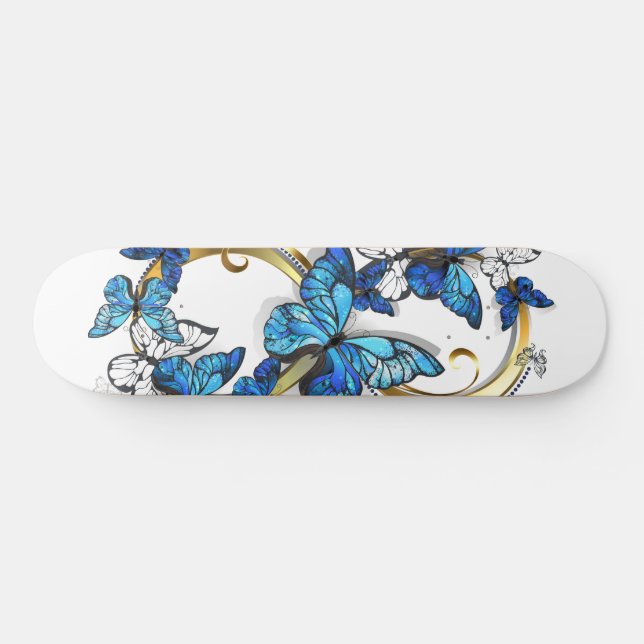 Symbol Infinity of Blue Morpho Butterflies Mini Skateboard Bräda 18,5 Cm (Horz)