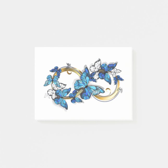Symbol Infinity of Blue Morpho Butterflies Post-it Block (Framsida)