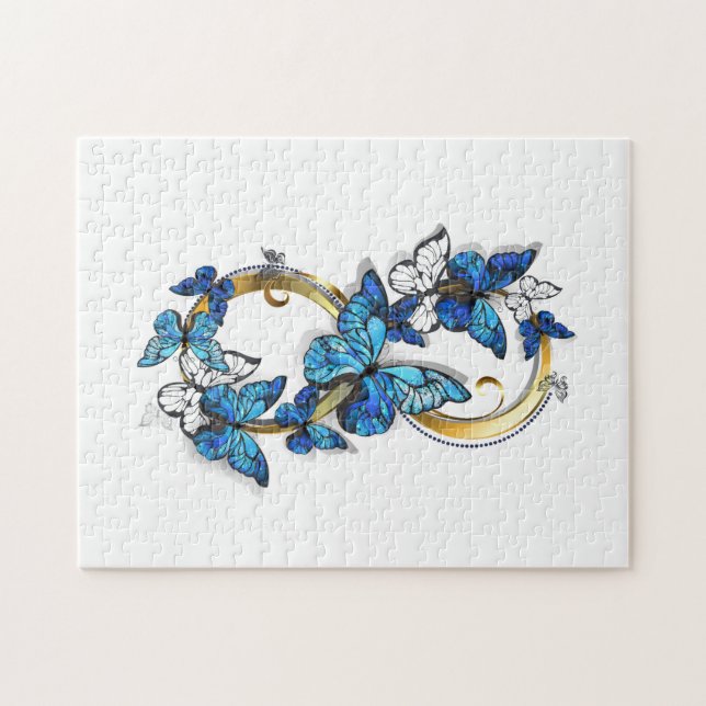 Symbol Infinity of Blue Morpho Butterflies Pussel (Horisontell)