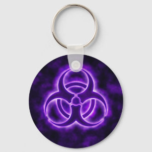 Symbol Keychain för lilaglödBiohazard Nyckelring