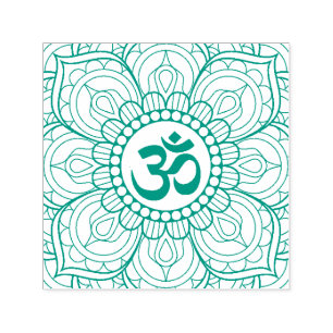 Symbol Namaste för Om för YogalotusblommaMandala Självfärgande Stämpel
