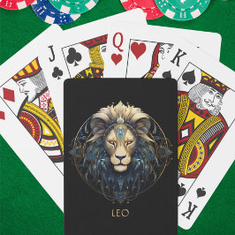 Symbol Namn Fantasy Leo för Modern Black Guld Sol Casinokort