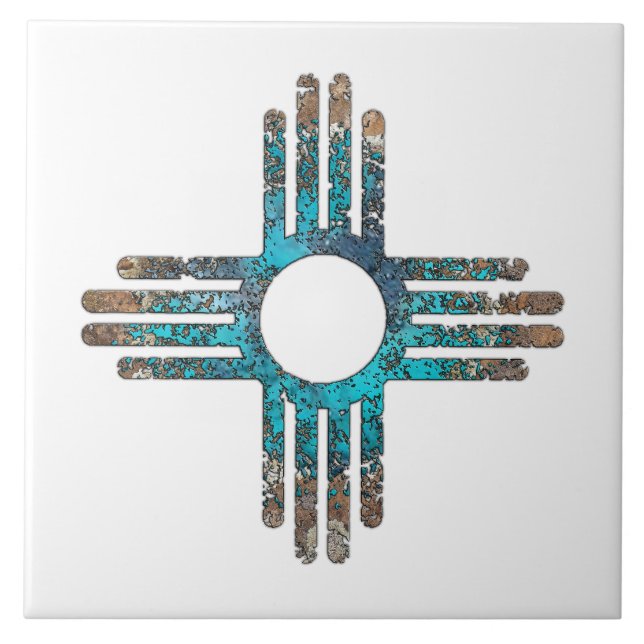 Symbol new mexico Zia Sol Kakelplatta (Framsidan)