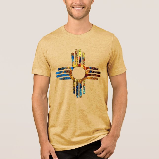 Symbol new mexico Zia Sol T Shirt (Framsida)