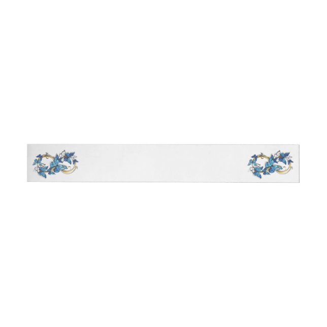 Symbol oändlighet av blå fjärilar Morpho Etikettband (Individuell)