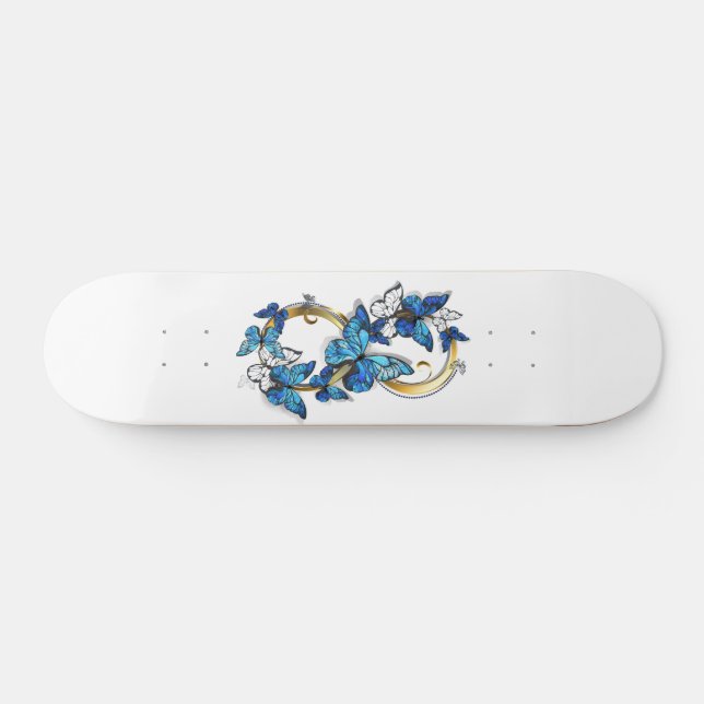 Symbol oändlighet av blå fjärilar Morpho Mini Skateboard Bräda 18,5 Cm (Horz)