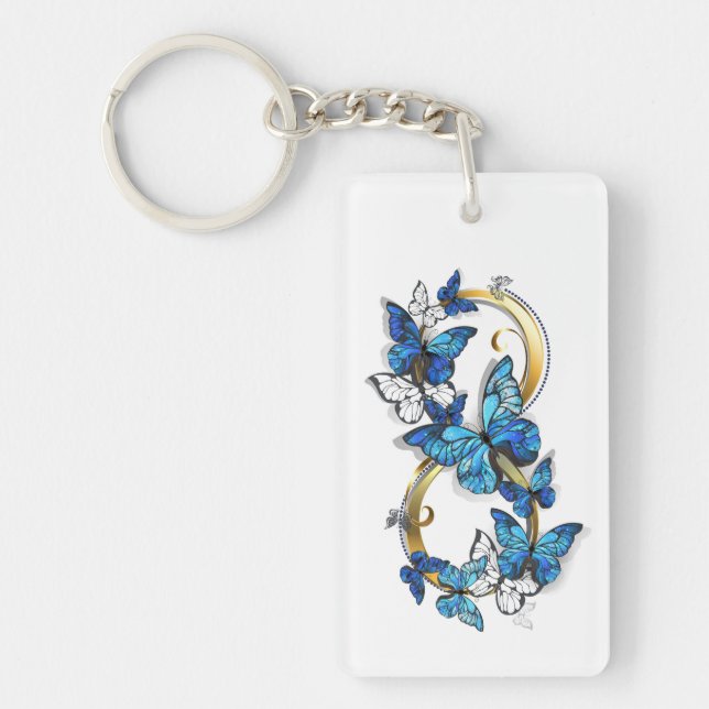 Symbol oändlighet av blå Morpho fjärilar (Framsidan)
