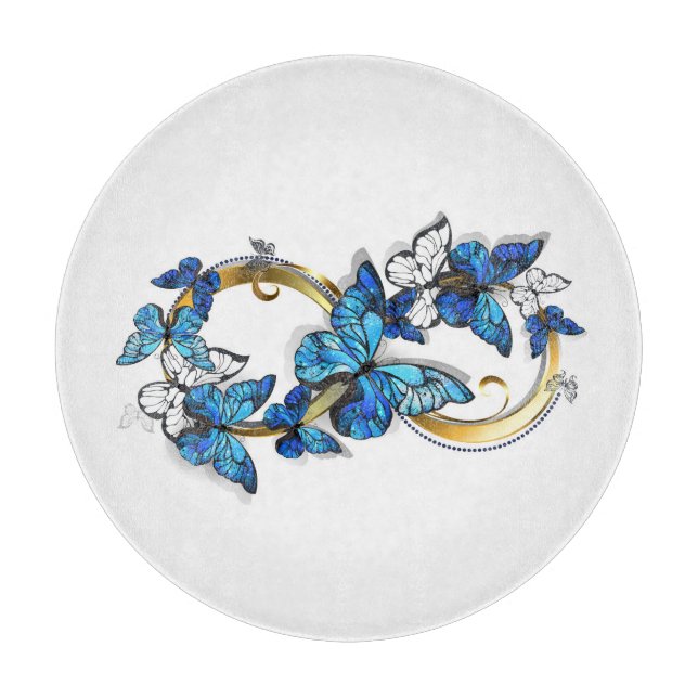 Symbol oändlighet av blå Morpho fjärilar (Framsidan)