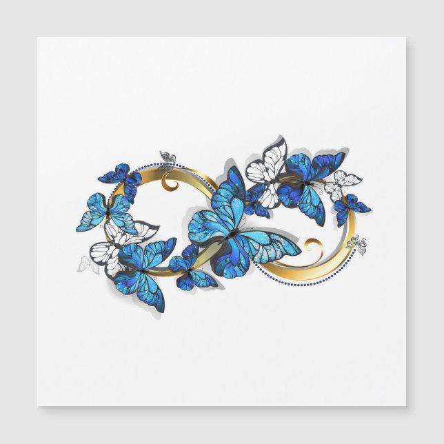 Symbol oändlighet av blå Morpho fjärilar (Framsida)