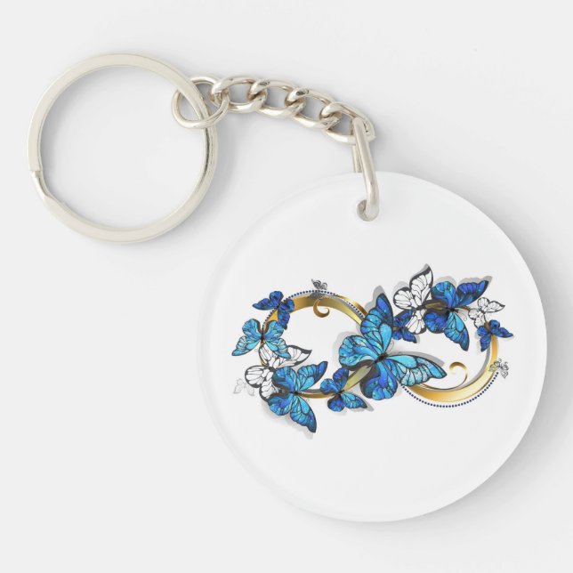 Symbol oändlighet av blå Morpho fjärilar (Framsidan)