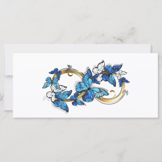 Symbol oändlighet av blå Morpho fjärilar (Framsida)