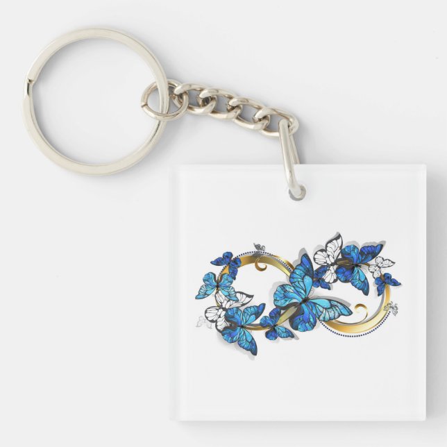 Symbol oändlighet av blå Morpho fjärilar (Framsidan)