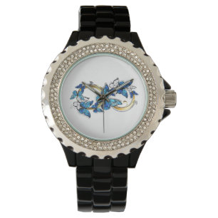 Symbol oändlighet av blå Morpho fjärilar Armbandsur