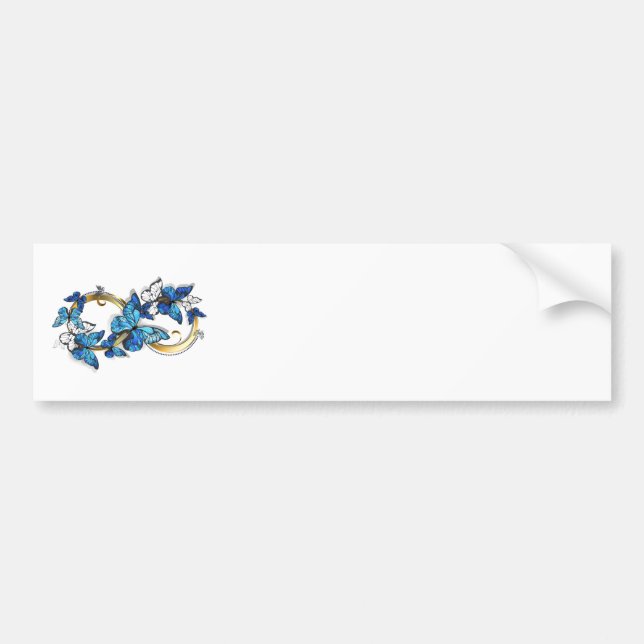 Symbol oändlighet av blå Morpho fjärilar Bildekal (Framsidan)