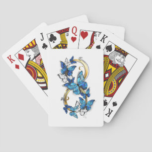 Symbol oändlighet av blå Morpho fjärilar Casinokort