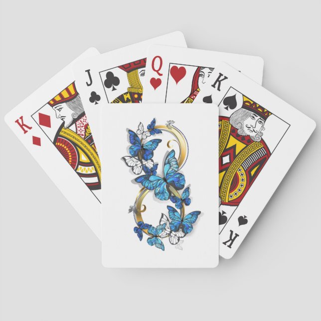 Symbol oändlighet av blå Morpho fjärilar Casinokort (Baksidan)