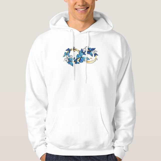 Symbol oändlighet av blå Morpho fjärilar Hoodie (Framsida)