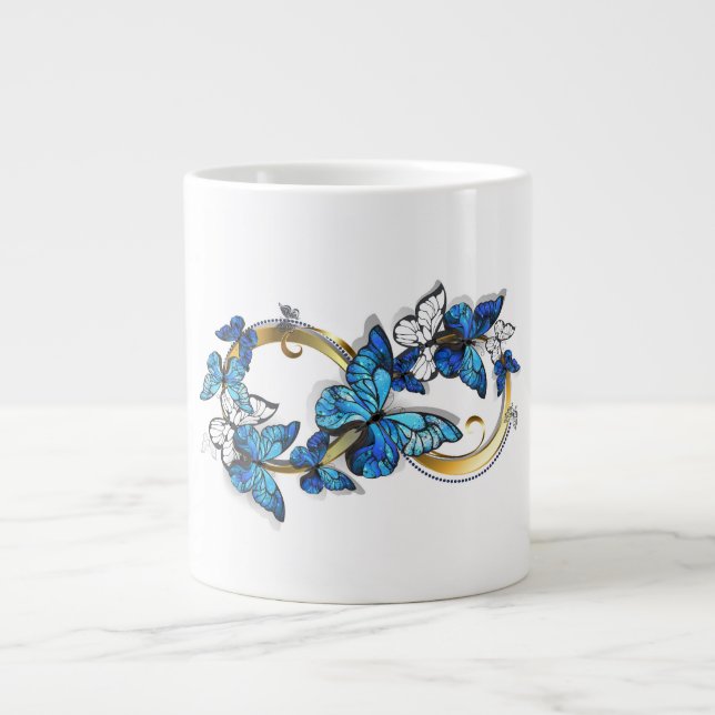 Symbol oändlighet av blå Morpho fjärilar Jumbo Mugg (Framsidan)