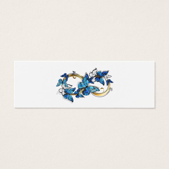 Symbol oändlighet av blå Morpho fjärilar Litet Visitkort (Framsidan)