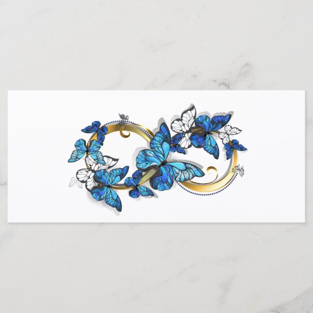 Symbol oändlighet av blå Morpho fjärilar Meny (Framsida)