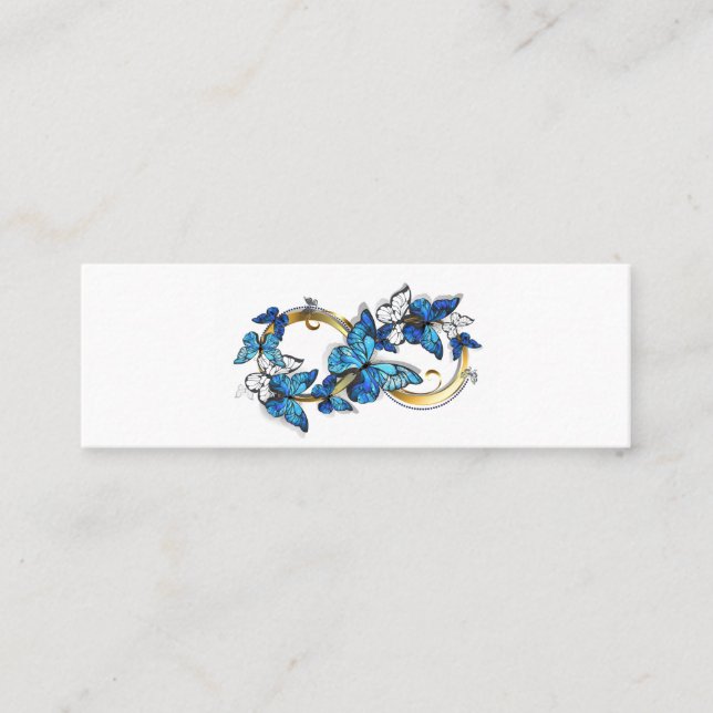 Symbol oändlighet av blå Morpho fjärilar Mini Visitkort (Framsida)
