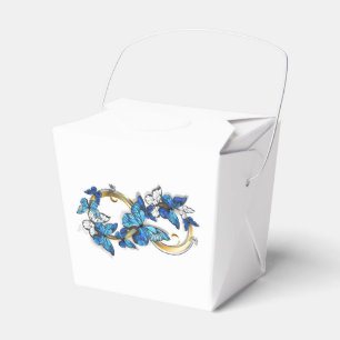 Symbol oändlighet av blå Morpho fjärilar Presentaskar