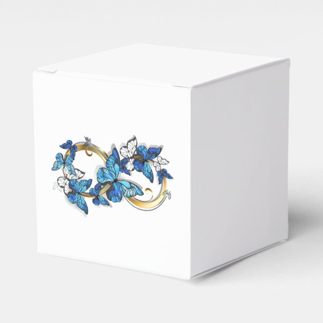 Symbol oändlighet av blå Morpho fjärilar Presentaskar (Framsidan Sidan)