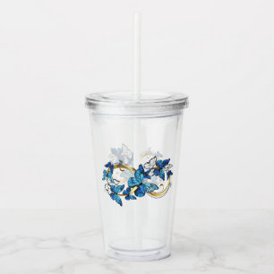 Symbol oändlighet av blå Morpho fjärilar Take Away Mugg