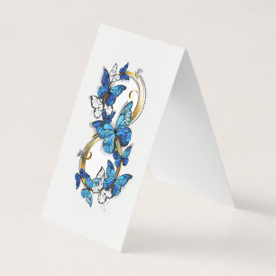 Symbol oändlighet av blå Morpho fjärilar Visitkort