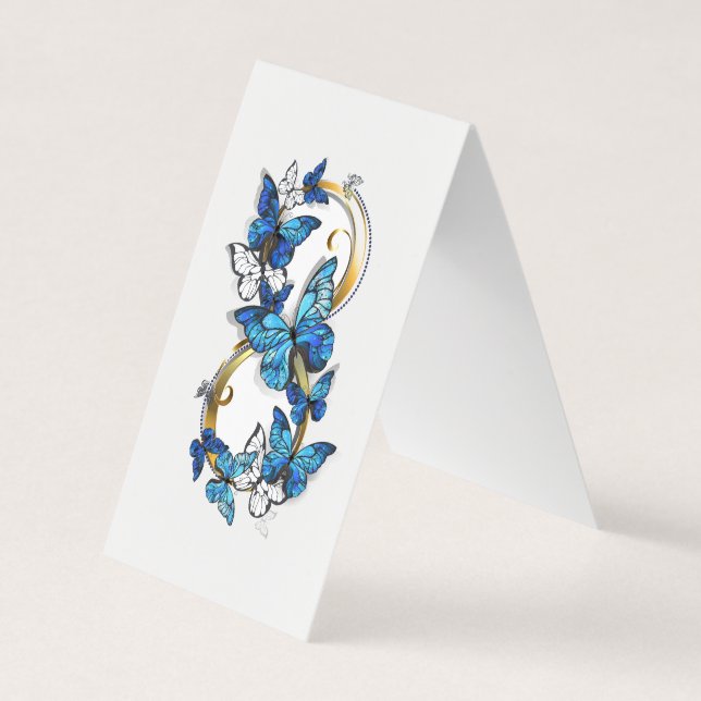 Symbol oändlighet av blå Morpho fjärilar Visitkort (Framsida)