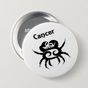 Symbol och tecken på Cancer Zodiac Knapp