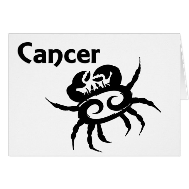 Symbol och tecken på cancerzodiak hälsningskort (Framsidan Horizontal)
