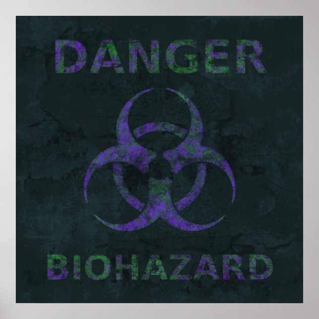 Symbol Poster för ansträngd biofarlighet (lila) (Framsidan)