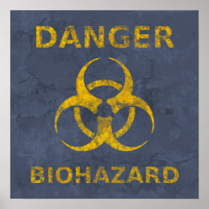 Symbol Poster med stressad biofarosymbol