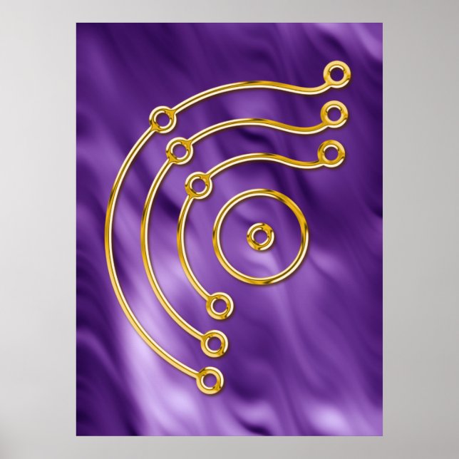 Symbol RUNA / GULD, lila vinkarare Poster (Framsidan)