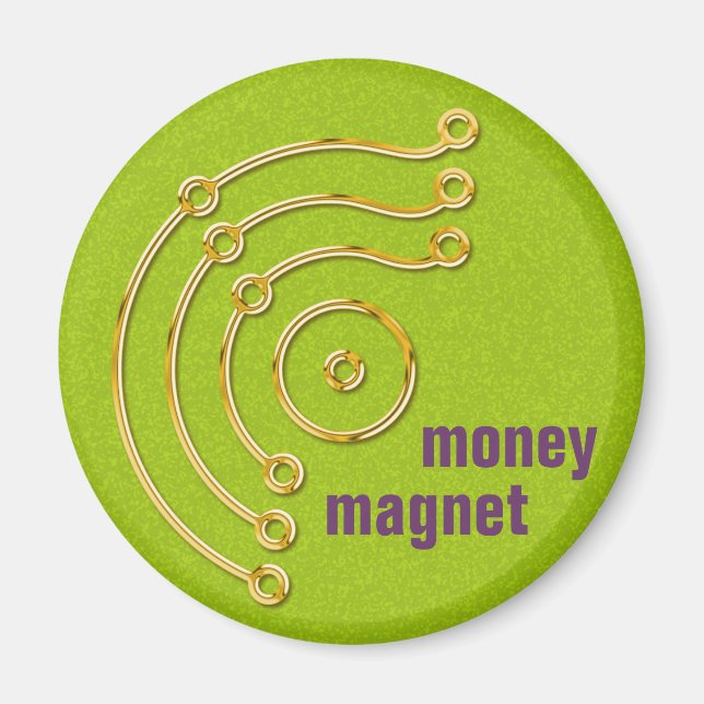 Symbol RUNA/GULD, pengar, magnet, grönt Magnet (Framsidan)