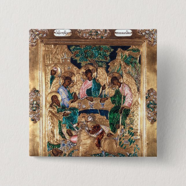 Symbol som visar Abraham och den tre änglar Knapp (Framsida)