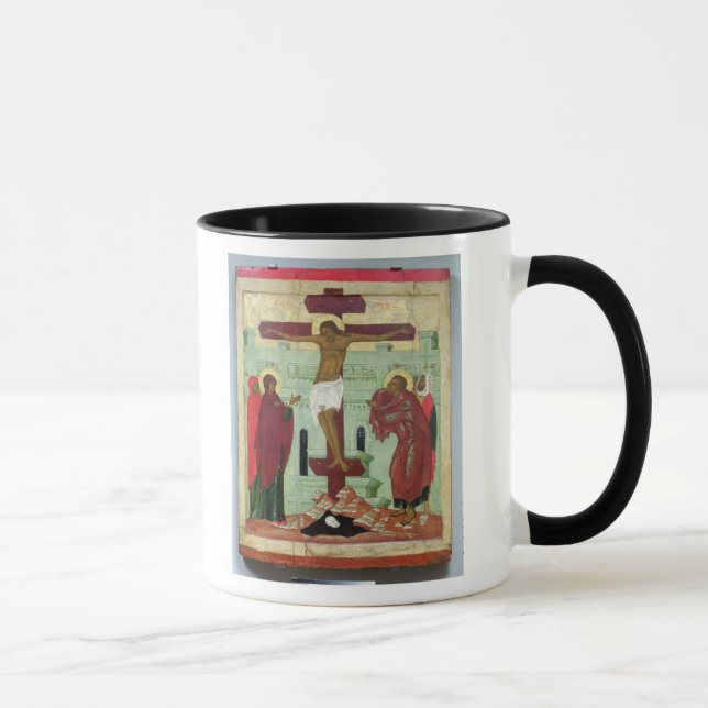 Symbol som visar crucifixionen med oskulden mugg (Höger)