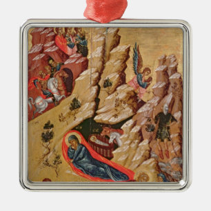 Symbol som visar nativityen julgransprydnad metall