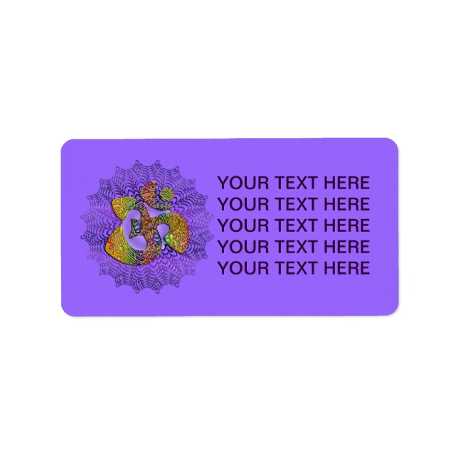 Symbol Universal OM/AUM - Ornament Adressetikett (Framsidan)