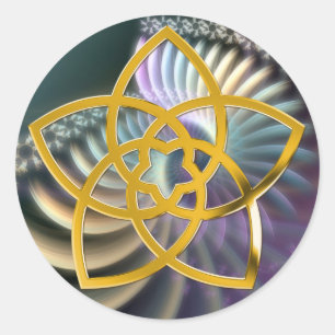 Symbol Venus Flower / GULD Icke-mjuk energi Runt Klistermärke