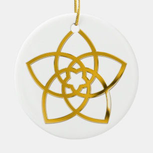 Symbol Venus Flower / GULD Julgransprydnad Keramik