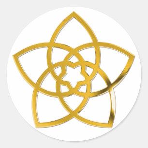 Symbol Venus Flower / GULD Runt Klistermärke