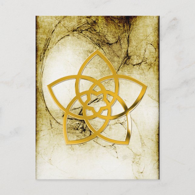 Symbol Venus Flower / GULD Vykort (Framsida)