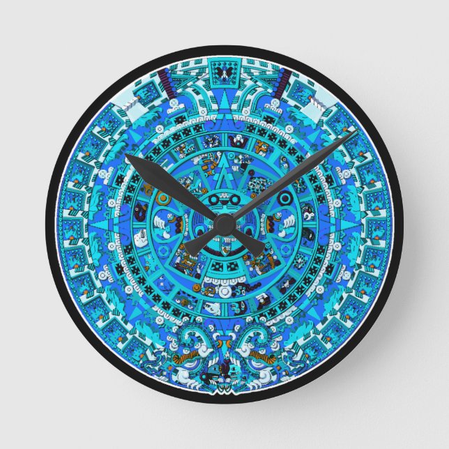 Symbol Wall Clock ~ Mayan Calendar Rund Klocka (Framsida)